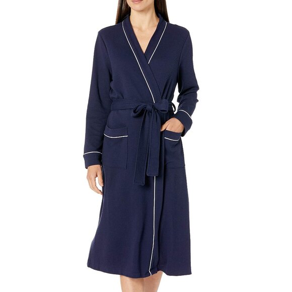 Women’s Waffle Knit Robe – Navy, Size Medium New With Tags - Picture 1 of 2